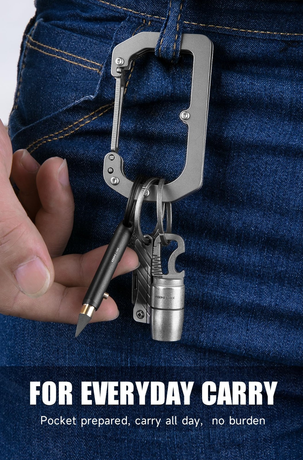 Mini Mechanical Pencil with Key Ring & 2 Extra Nibs – Titanium Keychain EDC Tool