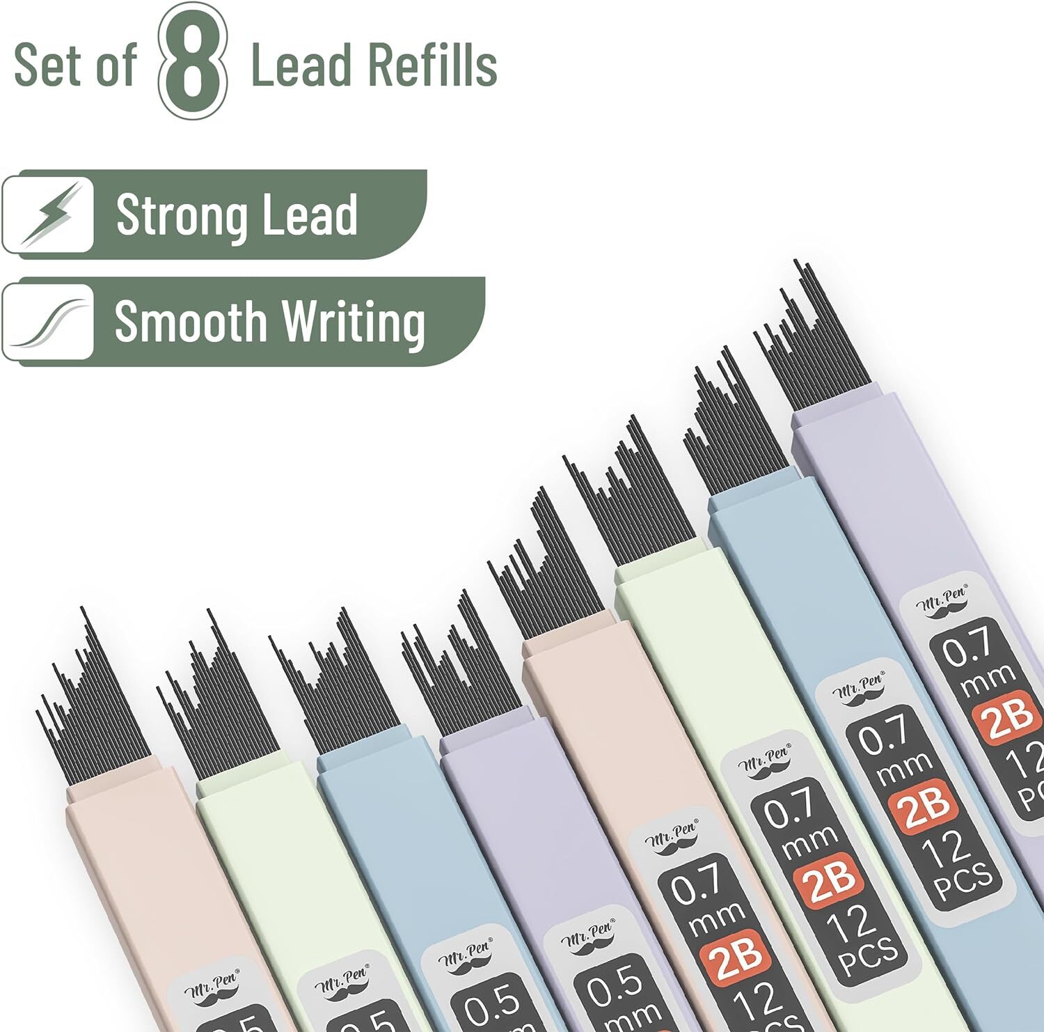 Mr. Pen- Pastel Mechanical Pencil Set, 4 Pack, 2 Sizes, 0.5 & 0.7mm, Fast…