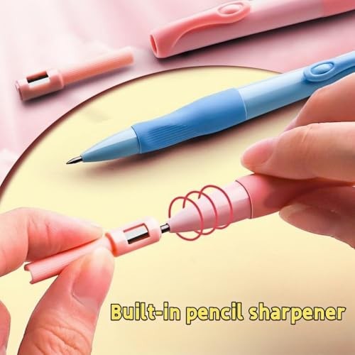 Handwriting thick mechanical pencils with grip: 2.0MM HB 2 pack red&green
