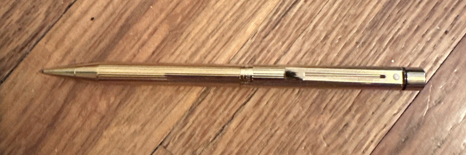 Vintage Sheaffer 23K Gold Electroplated Mechanical Pencil White Dot USA