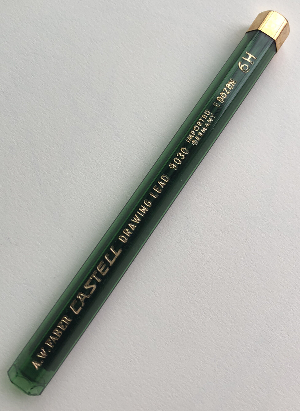 Vintage A. W. Faber Castell Drawing Lead 6H 2mm NOS 12 Pack Tube Germany
