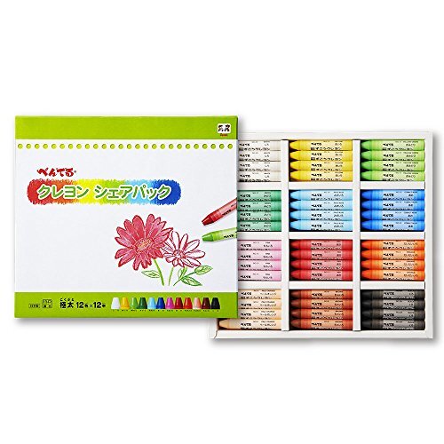 Pentel Crayon Share Pack 12color Set (12color x Body size: 262x236x43mm / 1250g