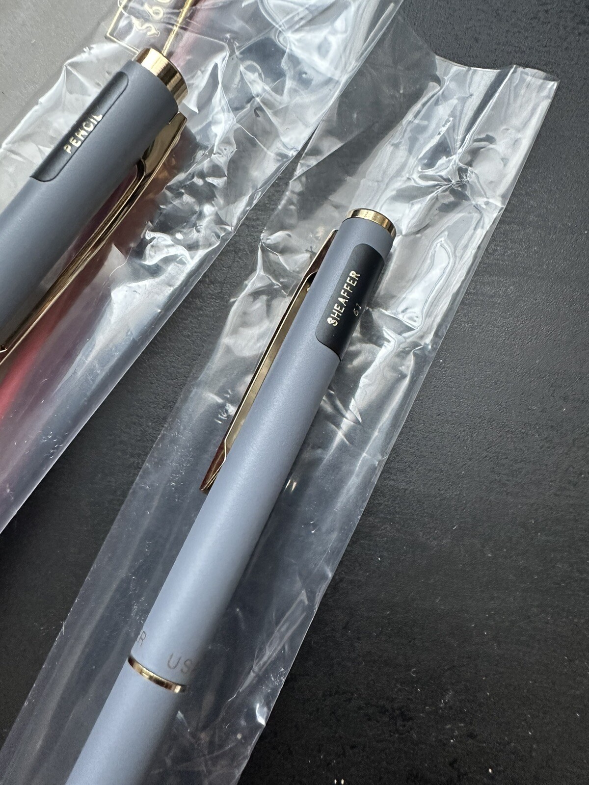 VTG 1980s New SHEAFFER WHITE DOT 61 Mechanical Pencil and Pen Matt Grey