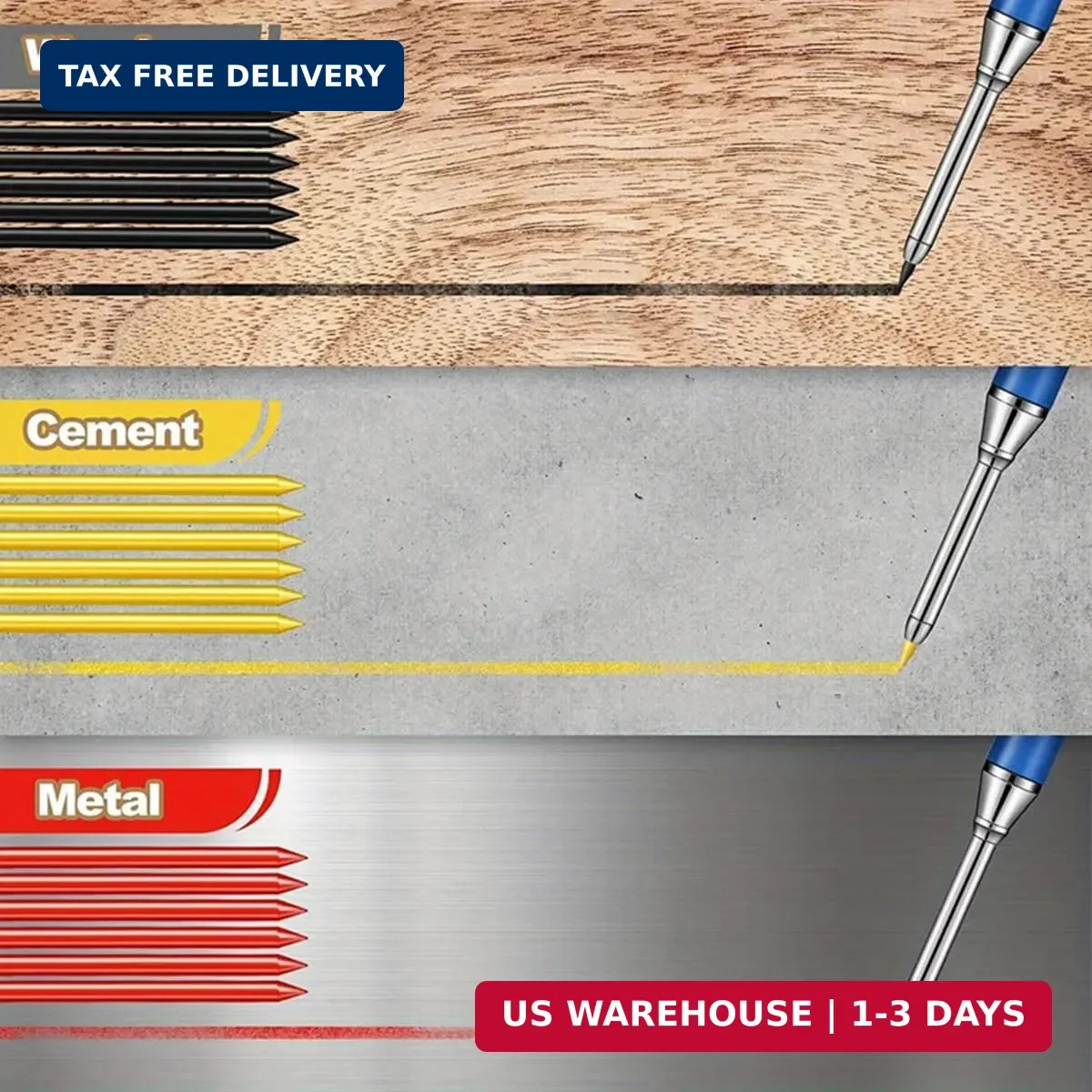 MROOFUL 36 PCS Pencil Refills,2.8mm Carpenter Pencil Lead, Solid Deep Hole Mecha