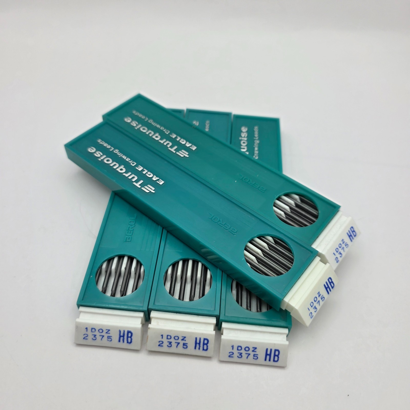 Vintage Berol Turquoise Eagle 2375 HB Drawing Leads 5 Tubes Drafting Refill