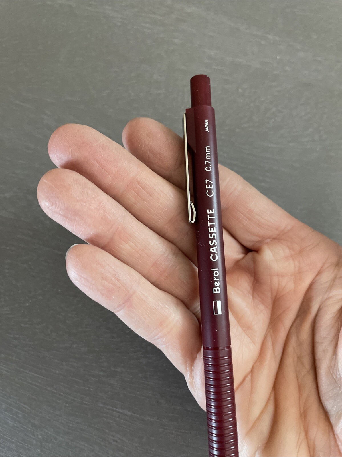 Vintage Berol Cassette CE-7 0.7mm Mechanical Pencil Maroon Barrel, NOS