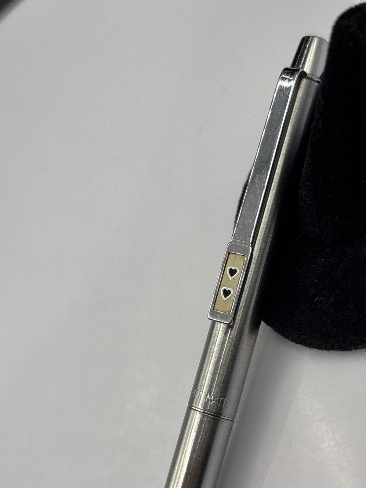 Vtg Papermate Double Heart Mechanical Pencil Stainless Steel. Front Load Lead.
