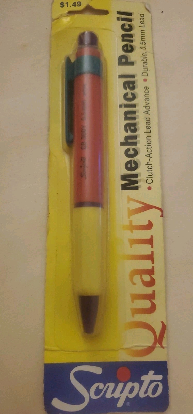 Scripto Vintage neon 1996 mechanical pencil Retro BRAND NEW IN PACKAGE