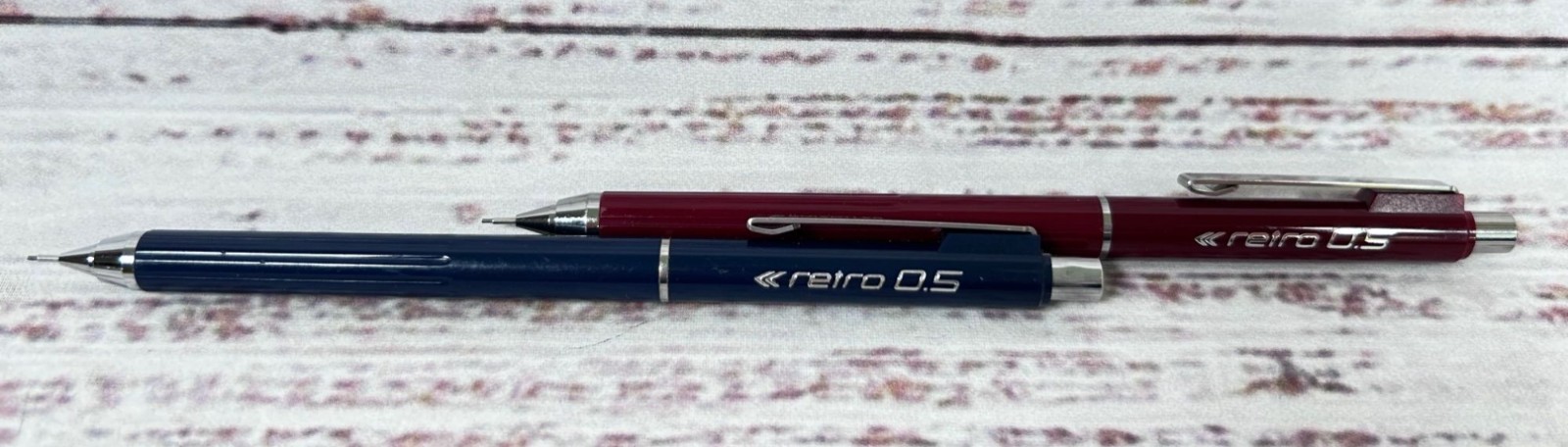 Vintage Staedtler Retro 0.5 Double Push Mechanical Pencil Lot Dark Red Blue