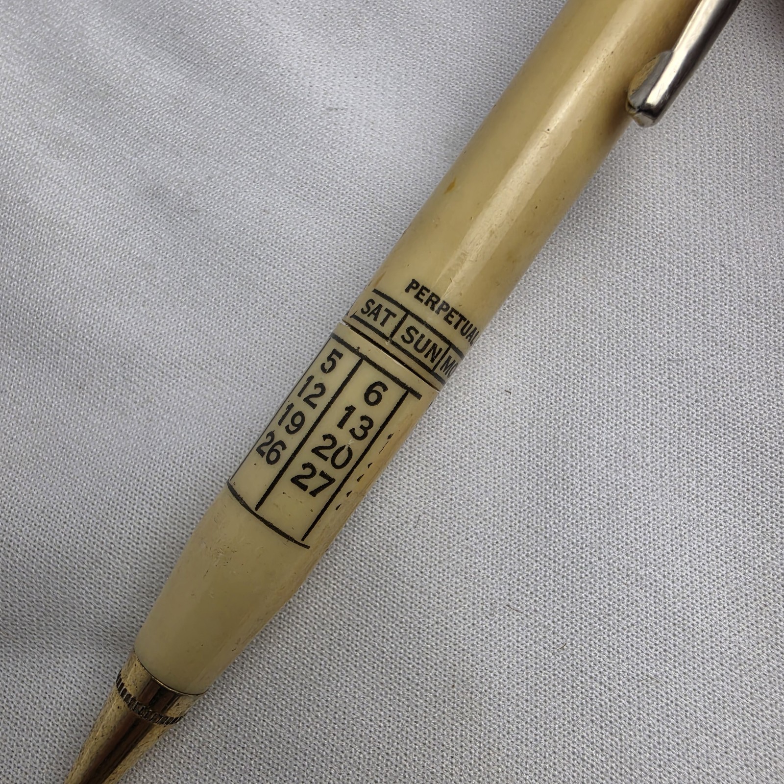 Vintage Builders Supply Co. Perpetual Calendar Mechanical Pencil Circa 1940’s