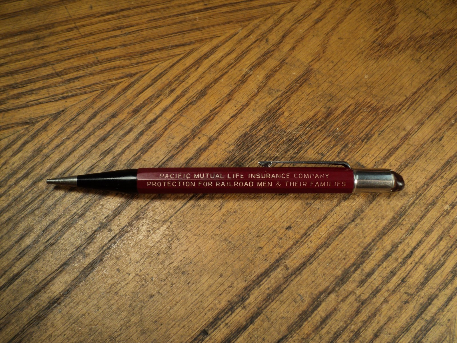 Vintage Autopoint Mechanical Pencil Pacific Mutual Life Insurance Railroad Men