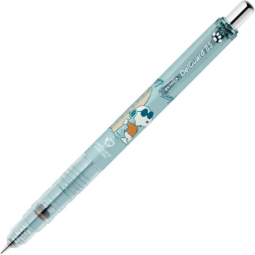 2pcs Set Snoopy DelGuard 0.5mm Mechanical Pencil & Multi Pen Wood Grip Japan