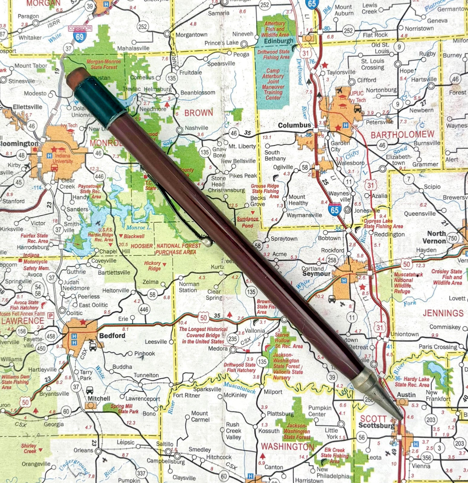Vintage 1930s-40s Eversharp “Square 4” dark brown un-patterned celluloid pencil