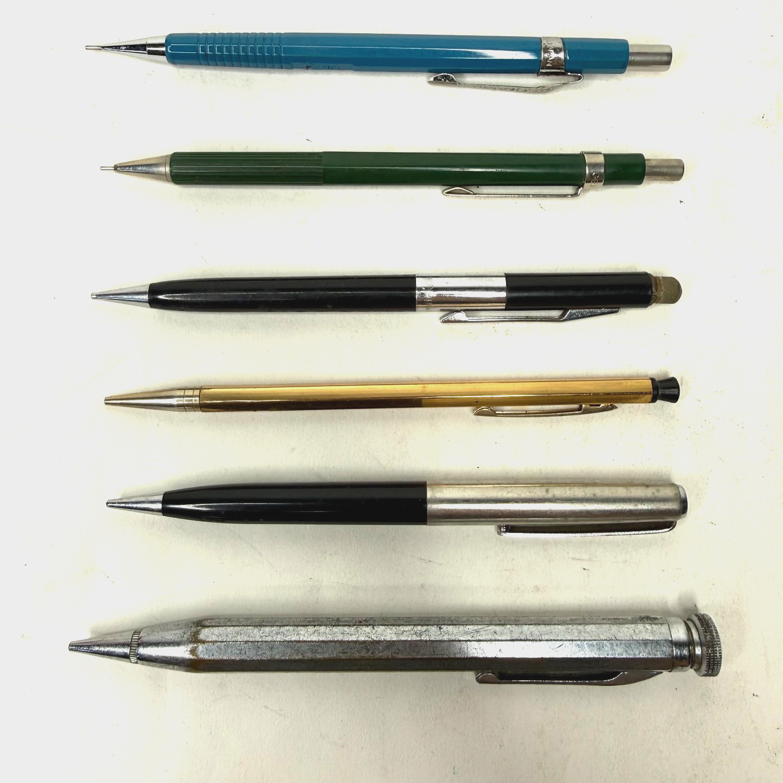 Lot of 6 Vintage Mechanical Pencils Scripto, Parker, Pentel, Magicolor, Faber