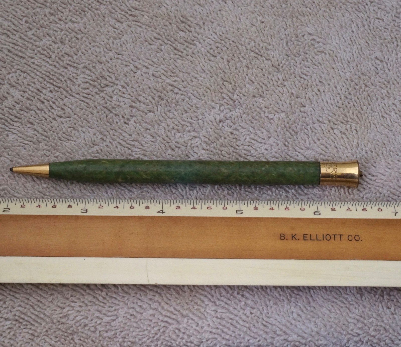Sheaffer’s Lifetime Jade Green Ringtop Pencil Gold Filled Trim for Restoration