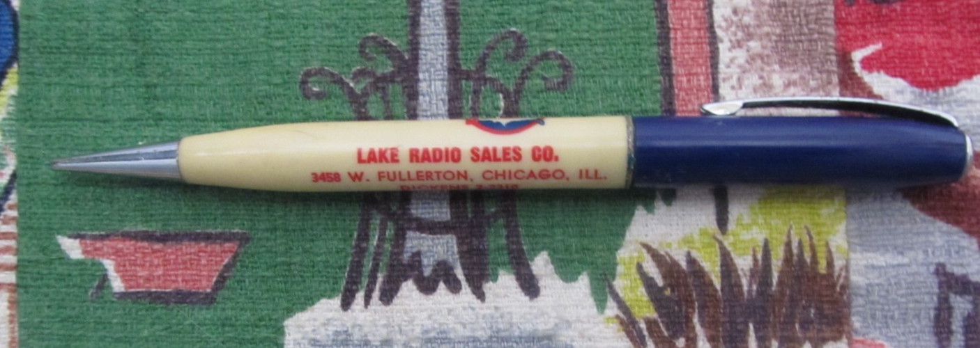 Vintage CBS Hytron Lake Radio Sales mechanical pencil by Rite Point