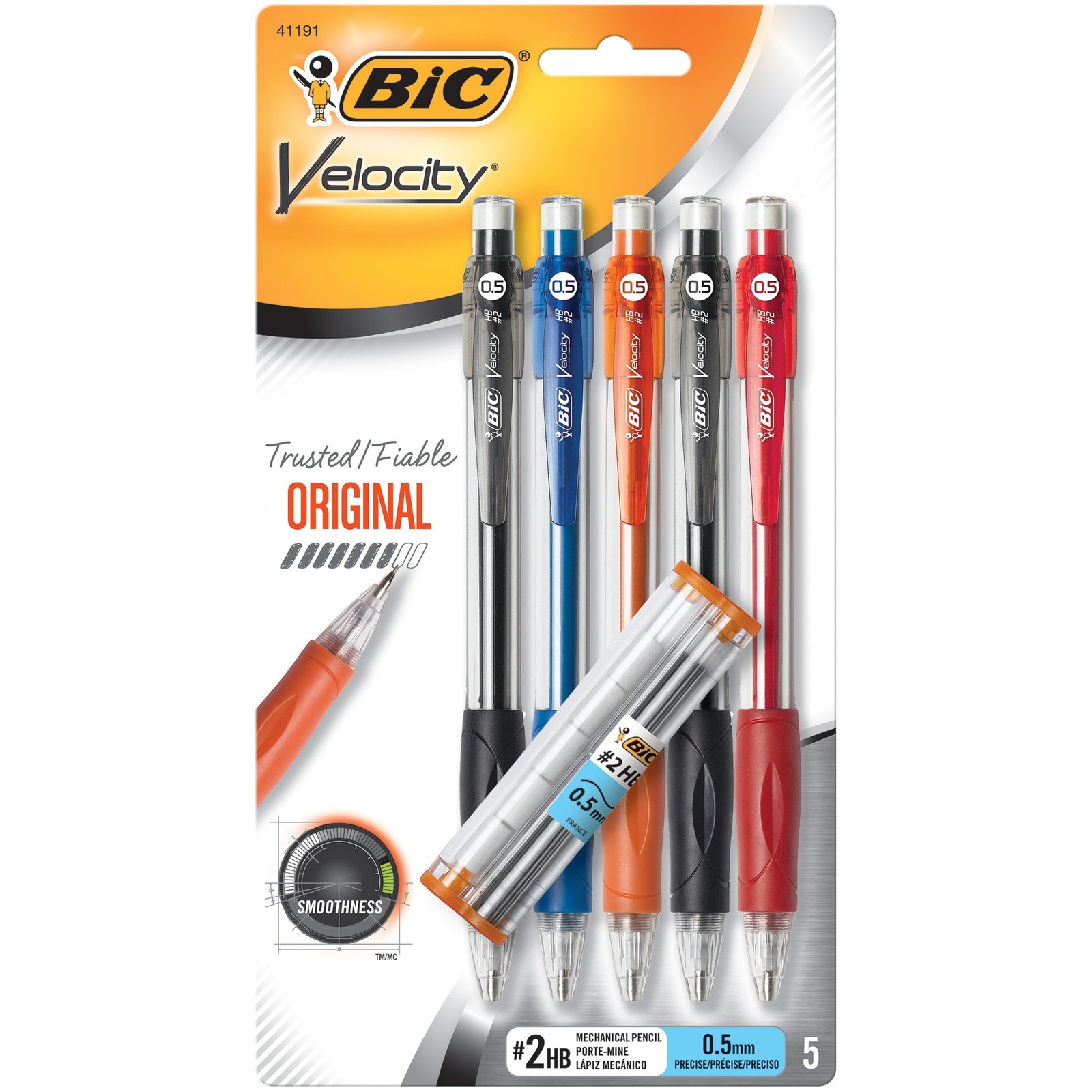 BIC Velocity Original Mechanical Pencil, Fine Point (0.5mm), Smooth Dark Writ…