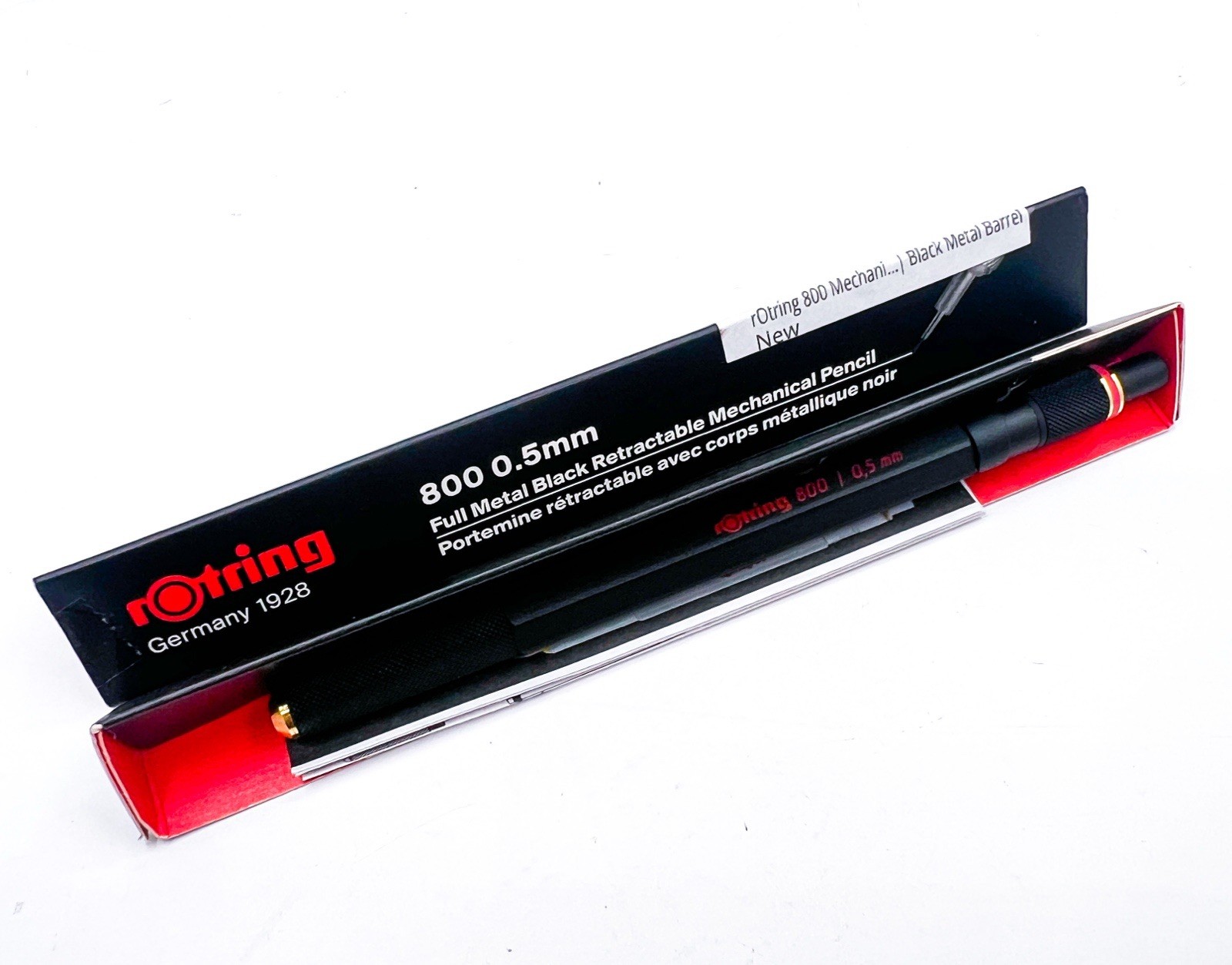 New Rotring 800 Gold Black 0.5 Mechanical Pencil 0.5mm With Box Retractable Tip