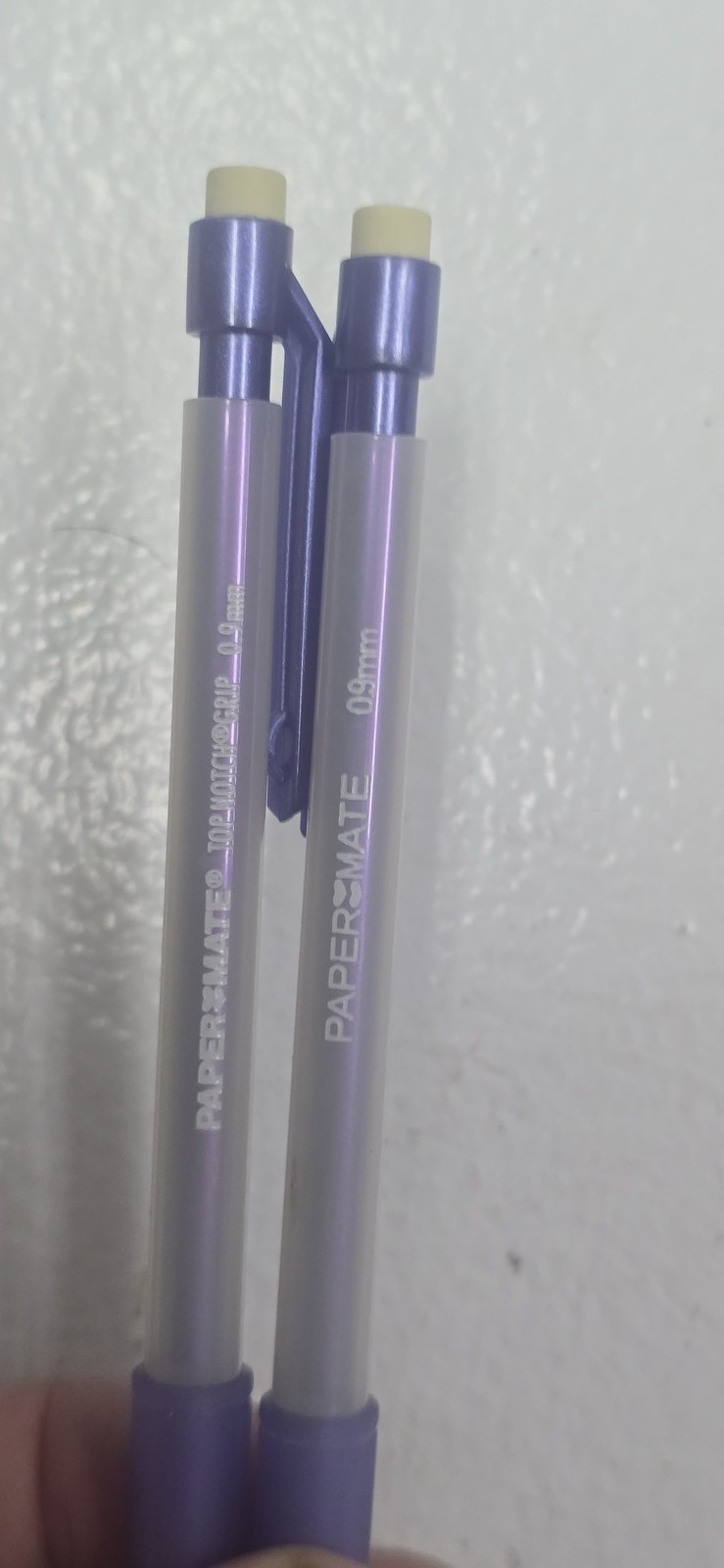 Lot of 3 Paper Mate Z-Grip Mechanical Pencils 0.9mm Purple & Pentel Clear Gray