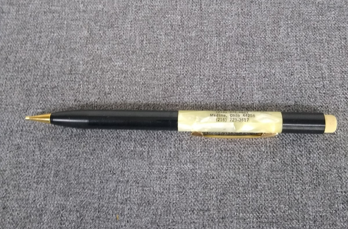 Vintage Sheaffer mechanical pencil, NOS, lot of 4, pearlie barrel, advertisement