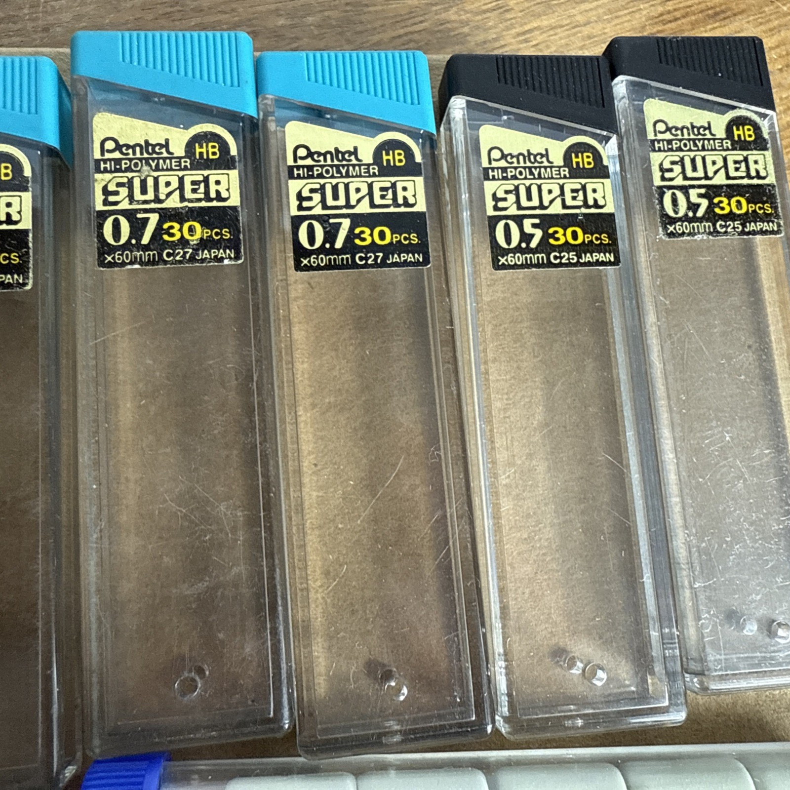 Vintage Pentel Pencil Lead Cases Lot Plastic Container Paper Mate BIC Erasers