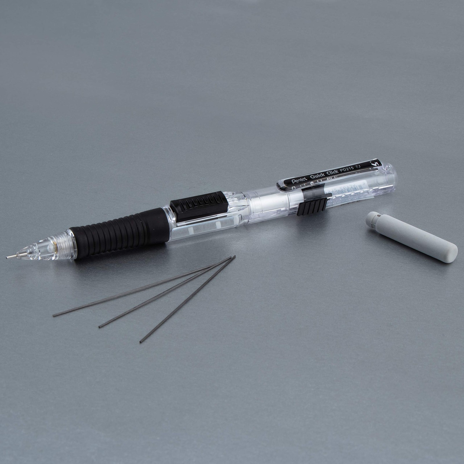 Pentel QUICK CLICK Mechanical Pencil (0.5mm), Black Barrel, Box of 12 (PD215A)