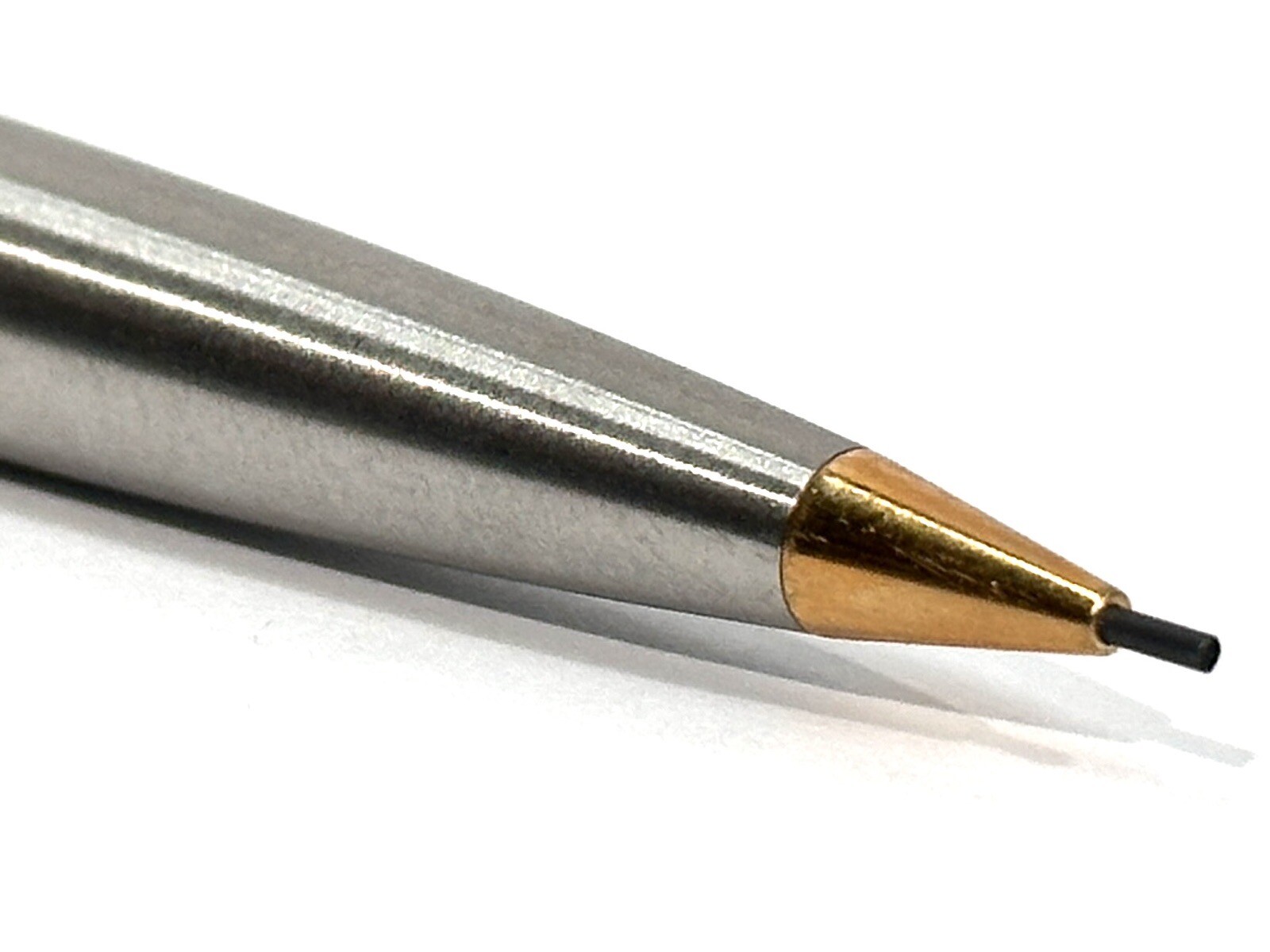 Vintage Parker 75 Made in USA Mechanical Pencil Stainless Steel with Gold Trim