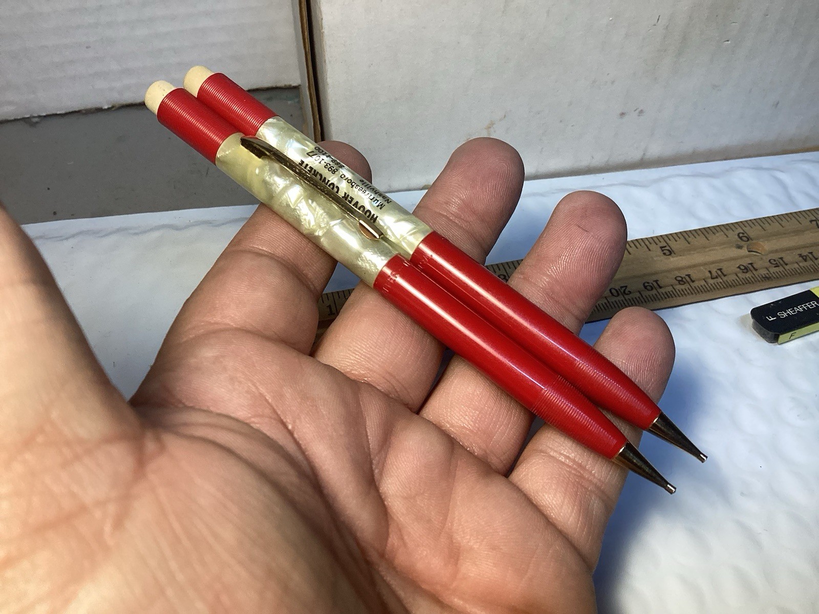 Vintage Sheaffer Mechanical Pencils Lot Of Two. With Extra Lead And Erasers. Exc
