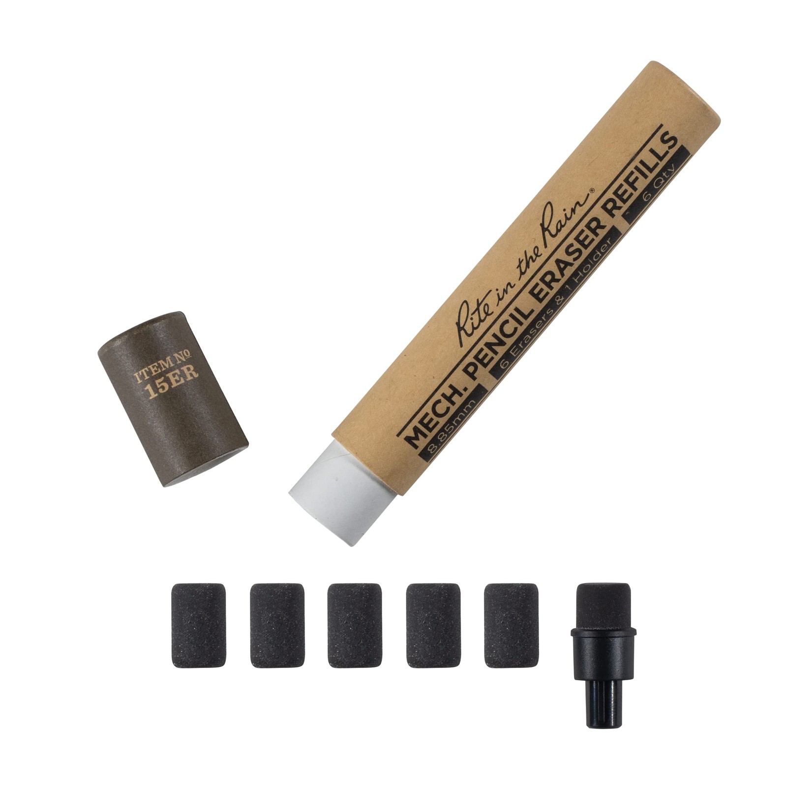 Weatherproof Eraser Refill 6 Pack Fits 15 Series Pencils Part No. 15ER