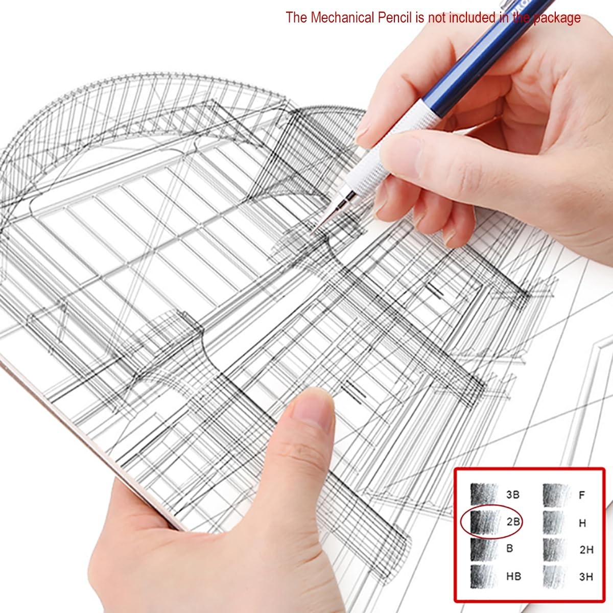 500 Pieces 1.1mm 2B Lead Refills Graphite Mechanical Pencil Break-Resistant