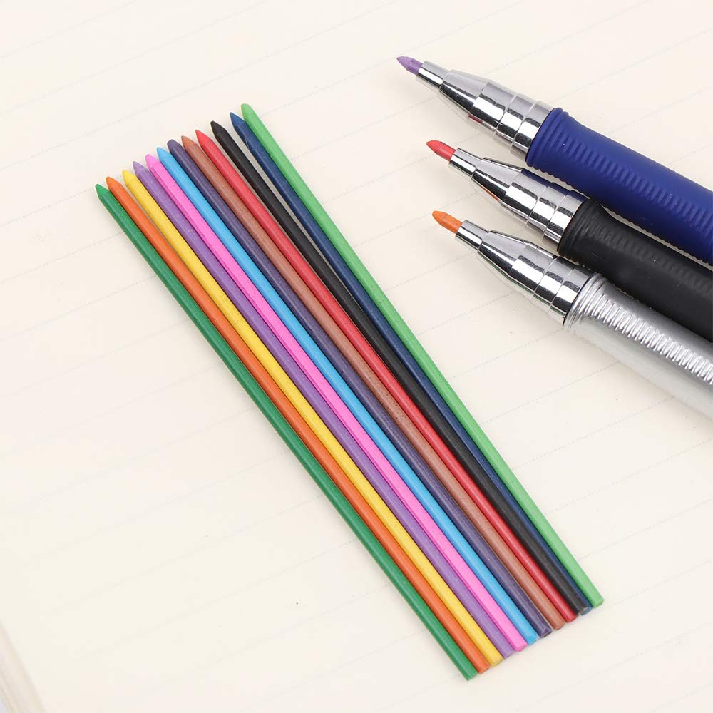 5pcs 2.0 mm Mechanical Pencil Lead Holder Set, 3pcs Automatic Multicolor