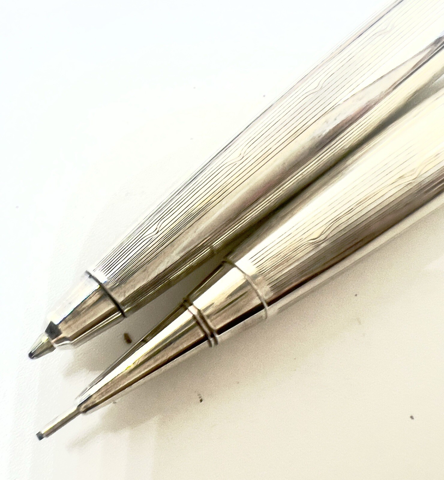 Newman Japan Sterling Silver Mechanical Pencil 0.5mm & Ballpoint Pen Set Box