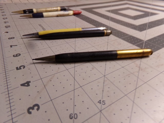 5 Vintage Advertising Mechanical Pencils. 2 Colson, 3 Redipoint.