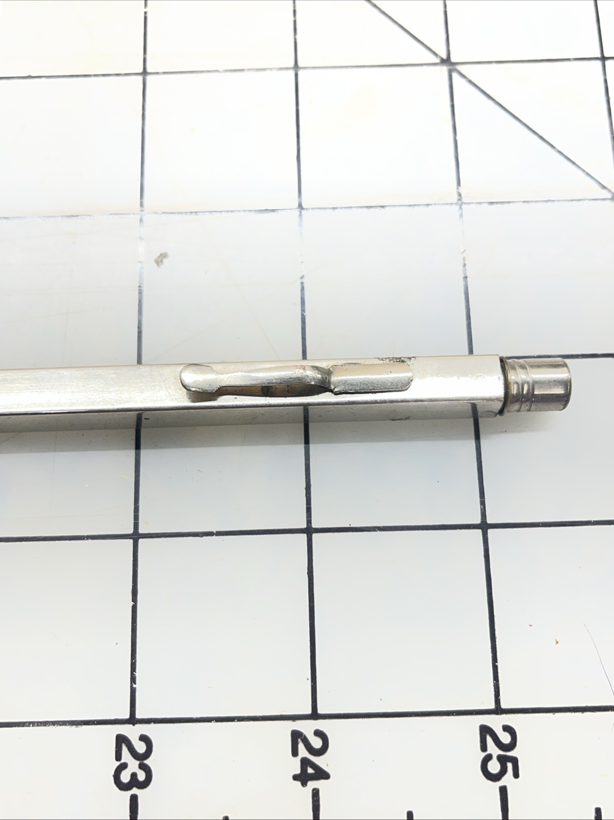 Vintage Telescoping 12″ Nickel Ruler Pencil Seattle Plumbing Co W Eraser Cap