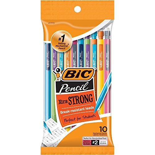 Xtra-Strong Mechanical Pencil, 10 Count (Pack of 1) 0.9mm (Colorful Barrels)