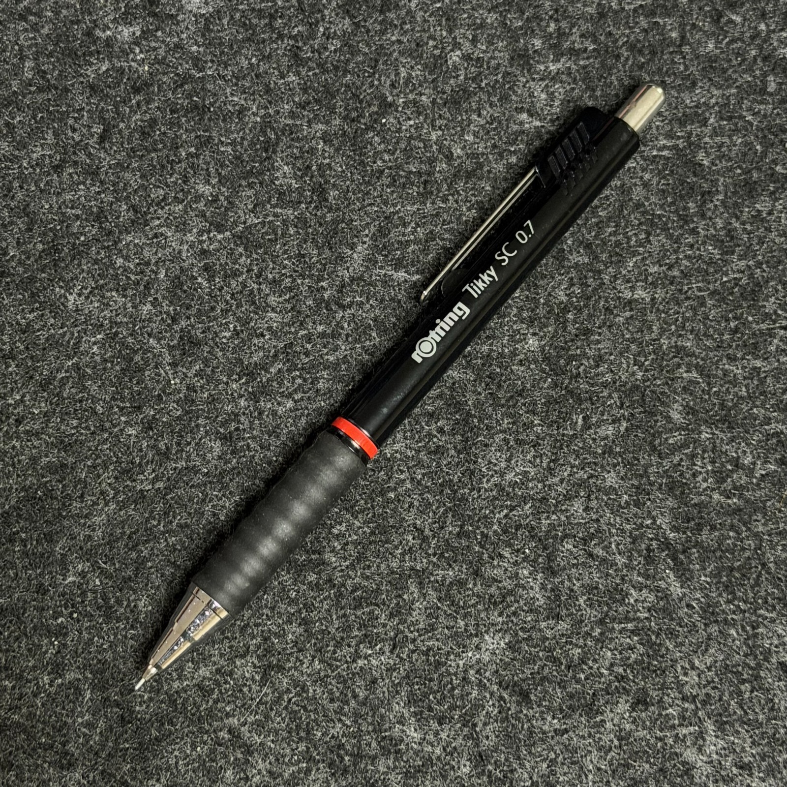 NOS Vintage rOtring Tikky SC 0.7 mm Black Retractable Sleeve Pencil Germany