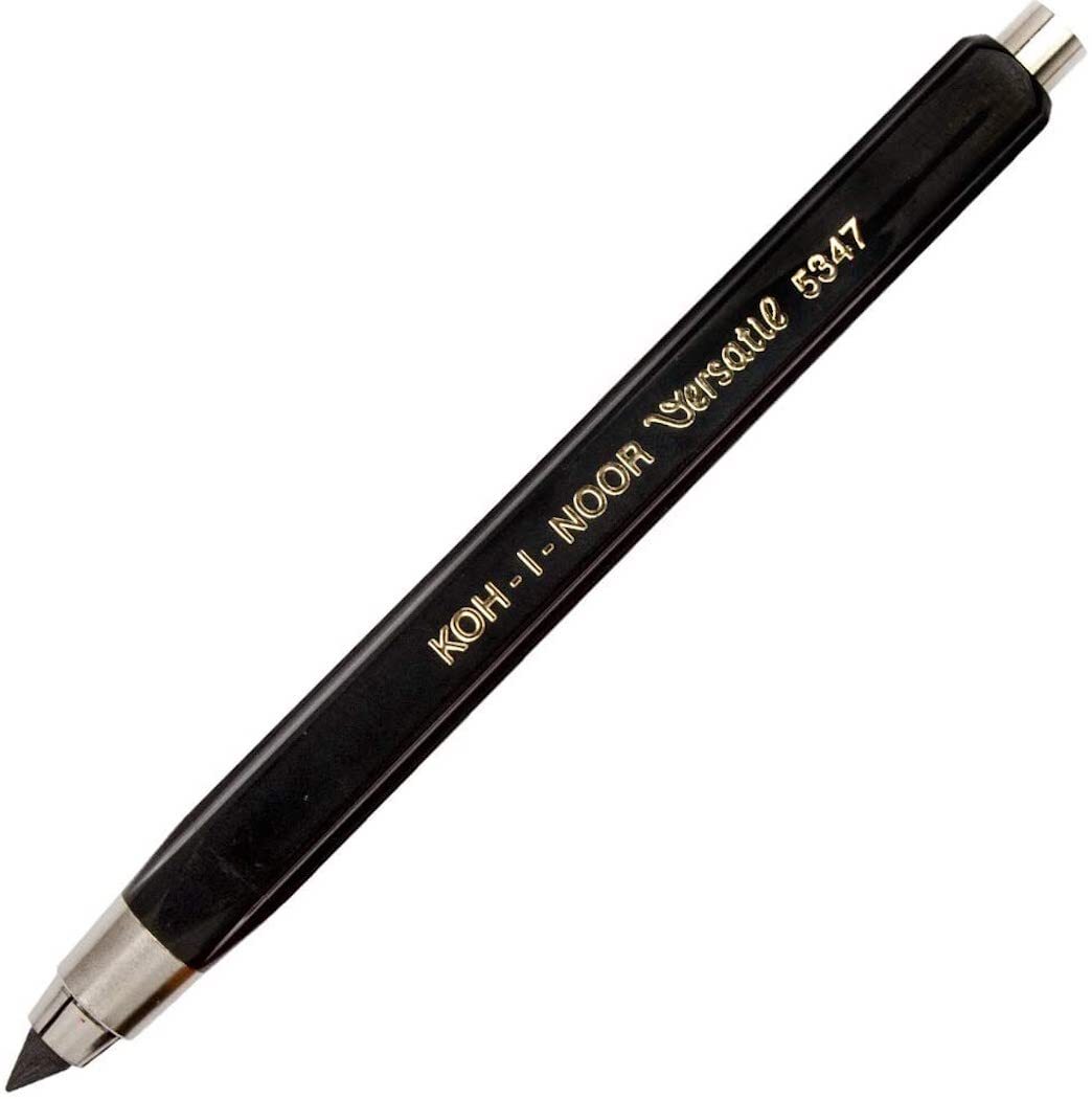 Mechanical Hardtmuth Lead Holder with 5.6mm x 120mm Lead, Black with Clip,1 Each