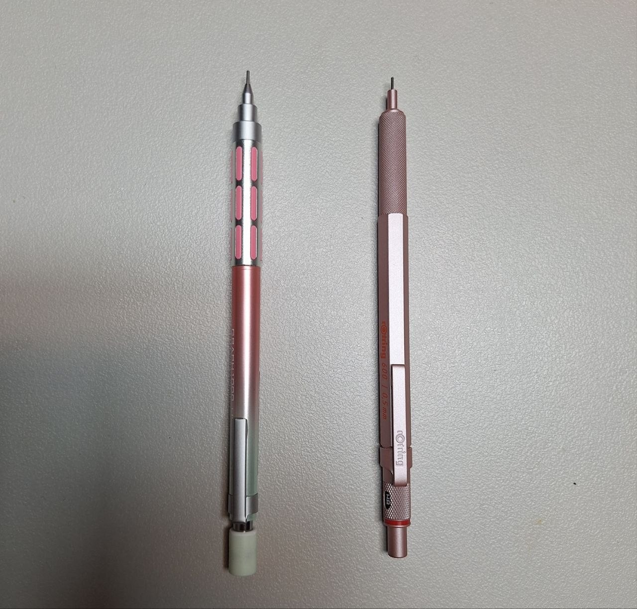 Mechanical Pencil Set – Graph1000 Green & Pink Edition + Rotring 600 Rose Gold