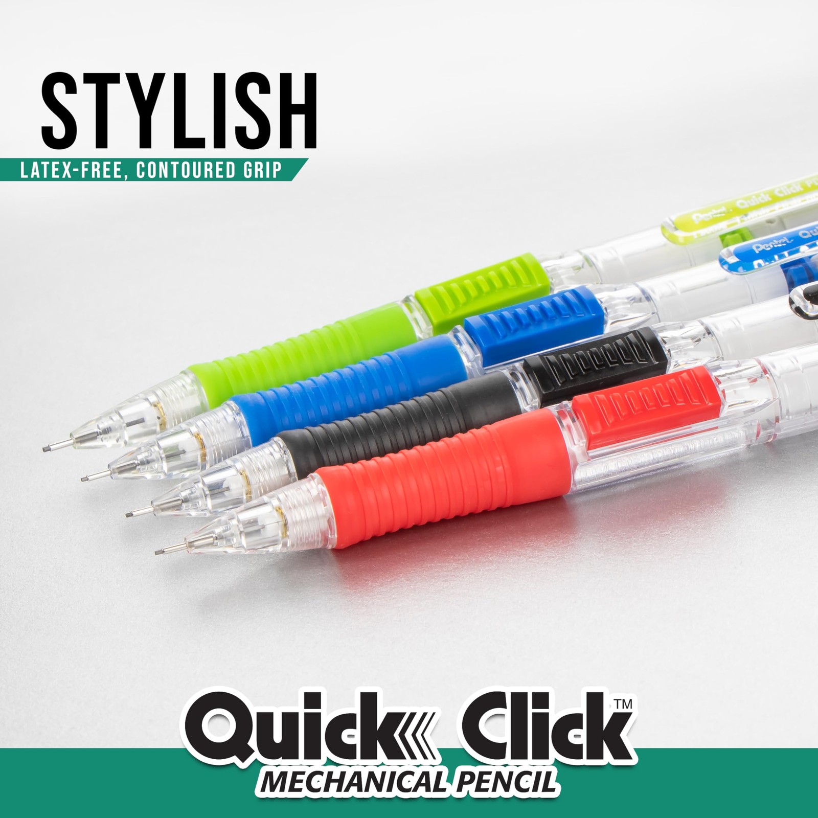 Pentel Quick Click Mechanical Pencil, (0.5mm), 1 Count (Pack of 8), Black