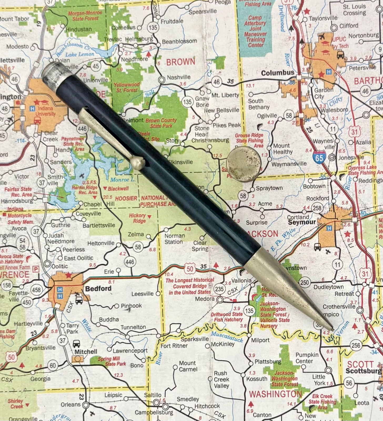 Vintage circa 1920s Conklin Black Celluloid Mechanical Pencil – working