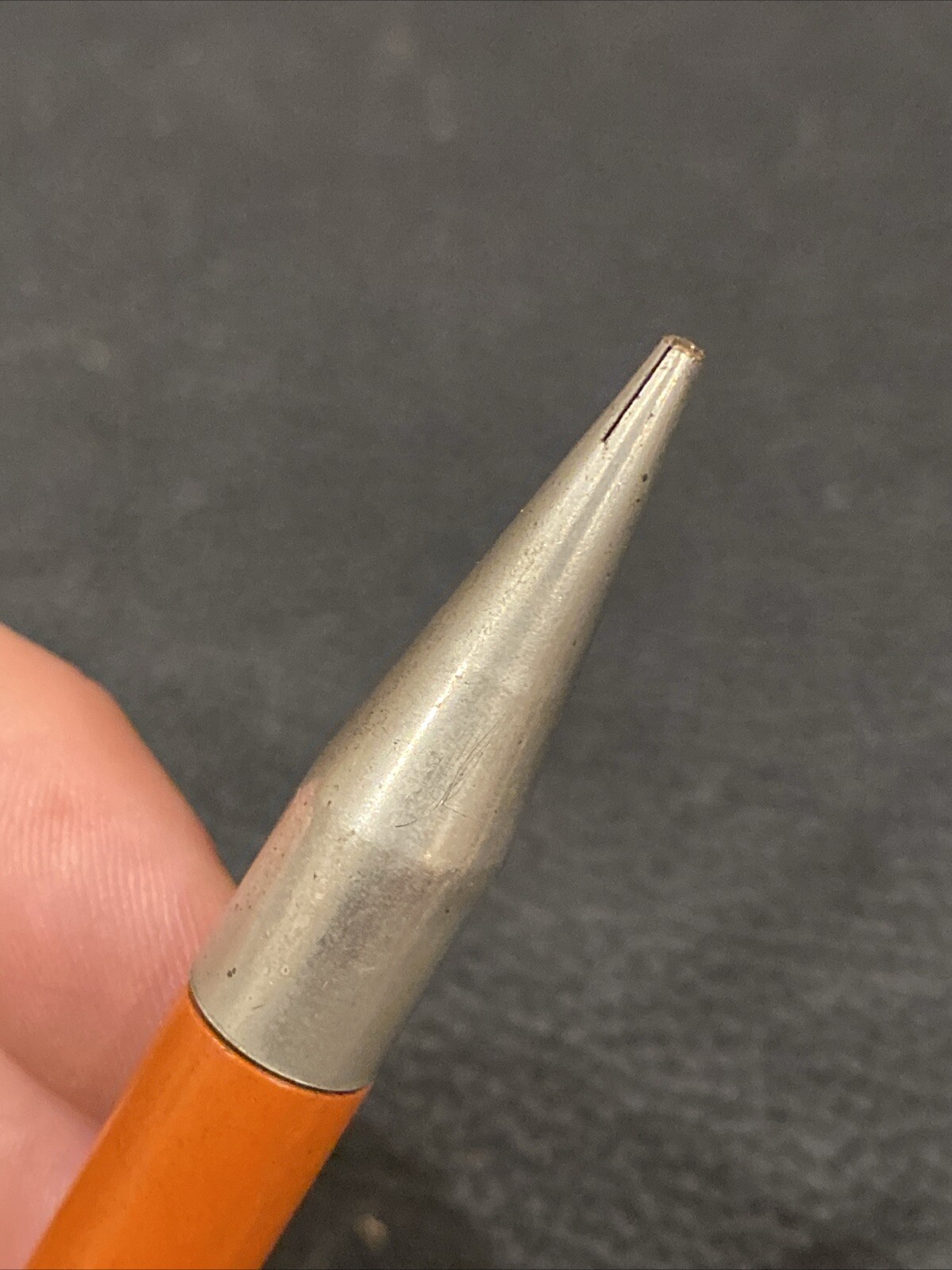 VTG Blue and Silver Welsh Mfg Co Working Mechanical Pencil Antique ORANGE AS IS*