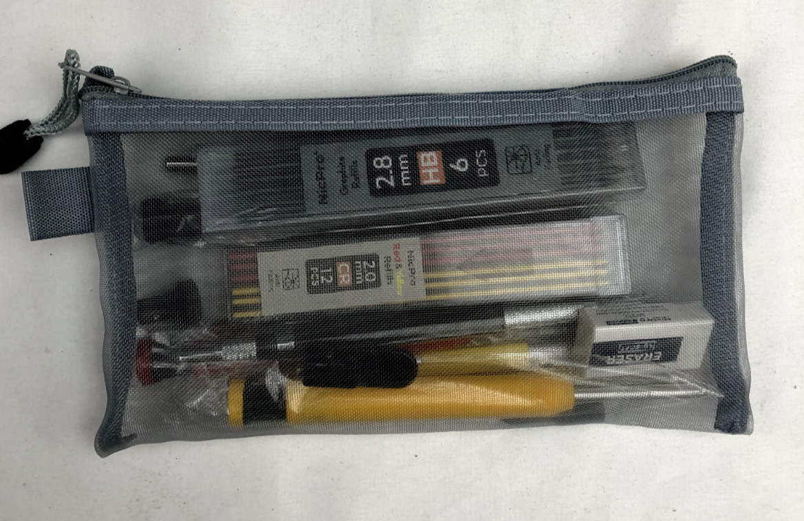 Nicpro 10PCS Mechanical Carpenter Pencil Set with Lead Refills Engraving Pen