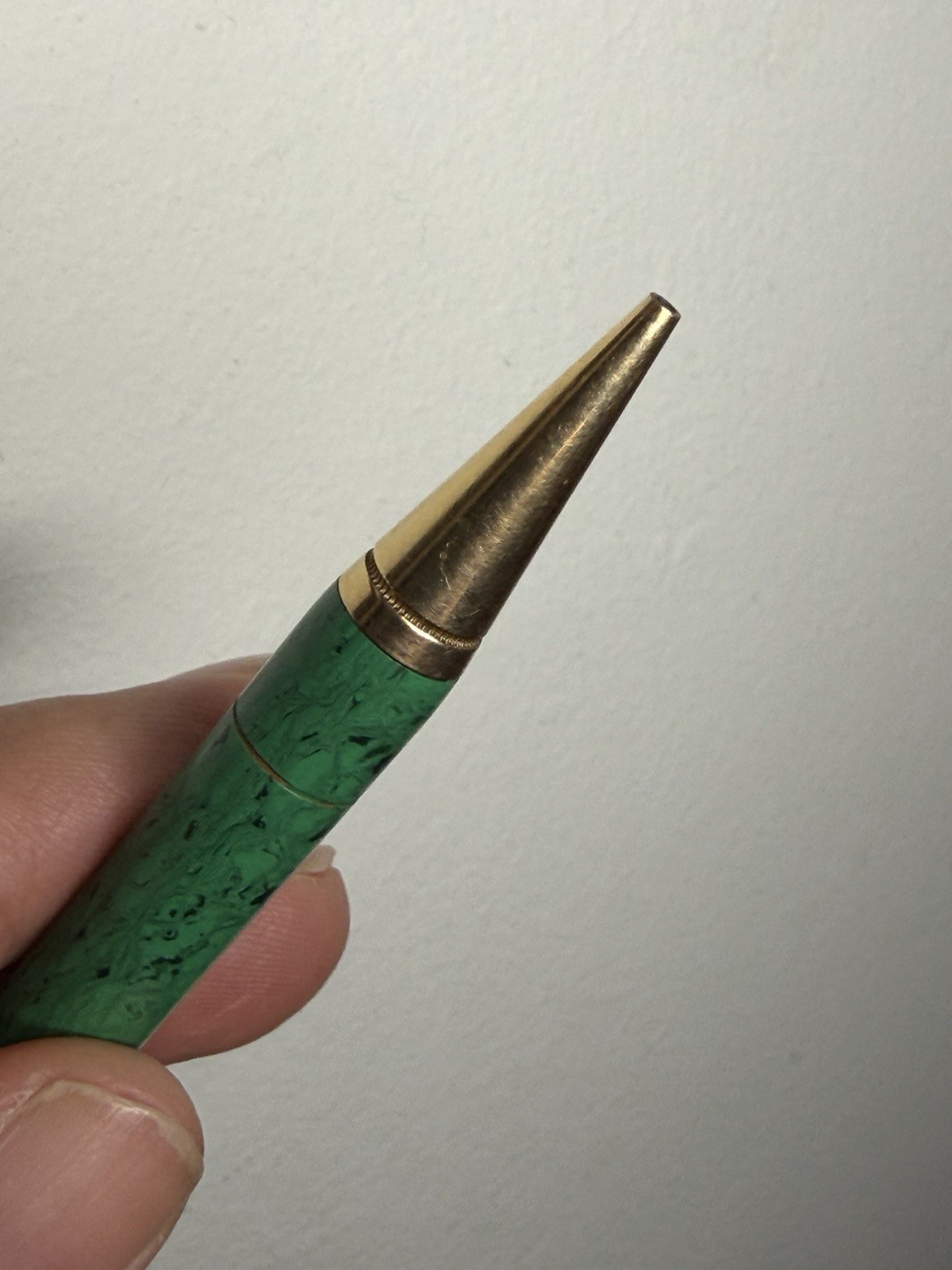 Vintage Conklin Endura Mechanical Pencil Green Marble (Missing Top Cap- READ!)