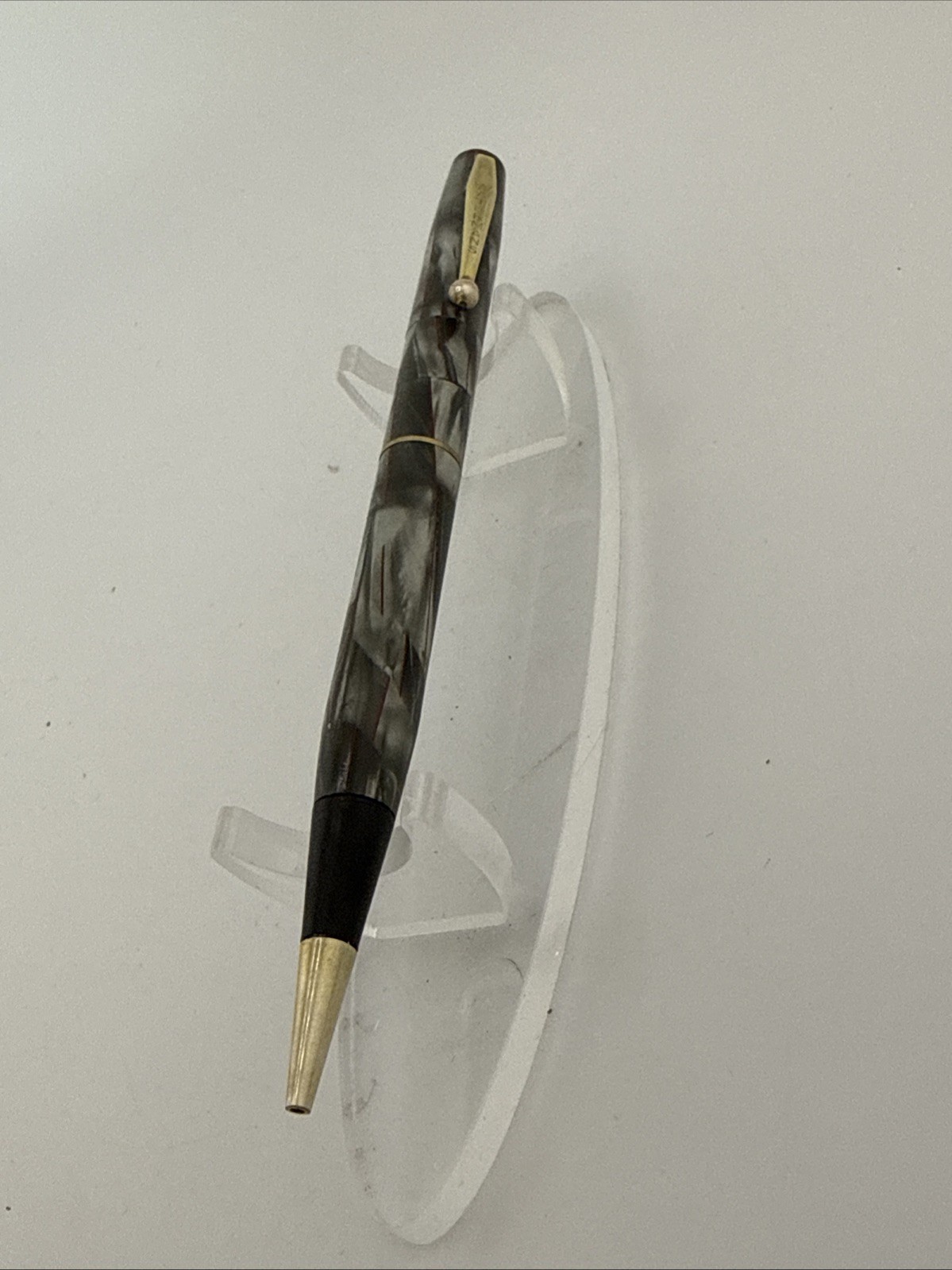 Vintage Waterman’s Commando Mechanical Pencil Gold Trim Gray Pearl Celluloid B1