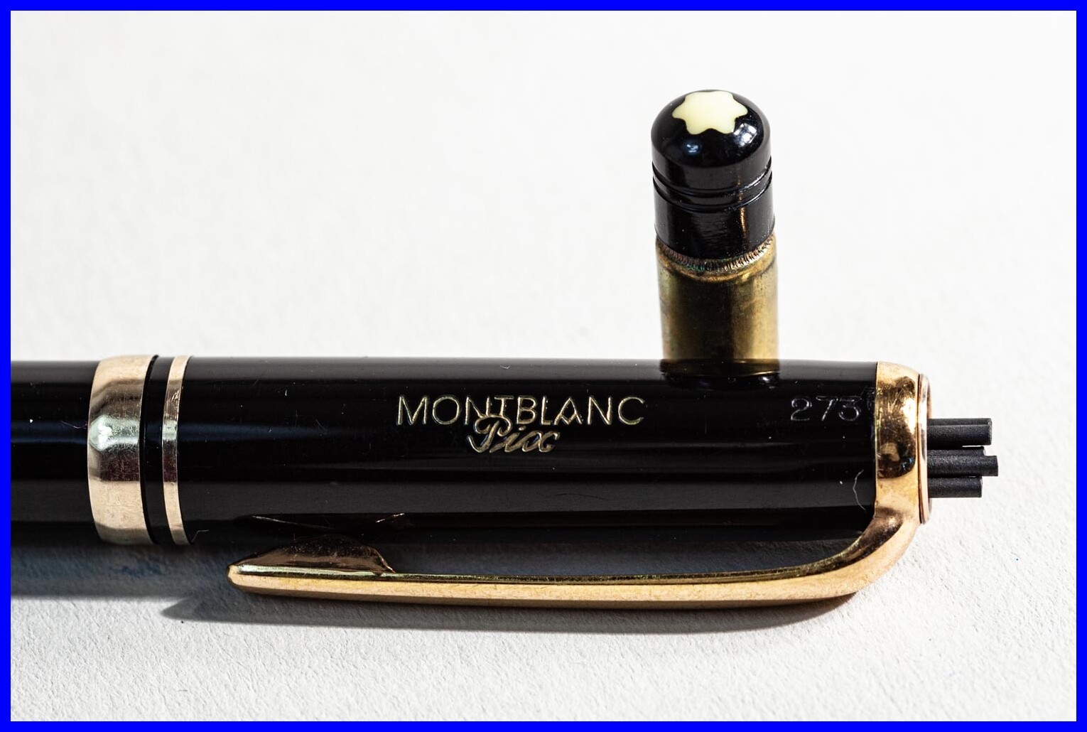 1958 AEG MONTBLANC 273 rare 12 cm short PIX Push Pencil Black Gold 1.18 mm lead