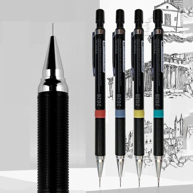 4 Pcs Mechanical Pencils Set Automatic Pencils Drawing Pencils 0.3/0.5/0.7/0.9mm