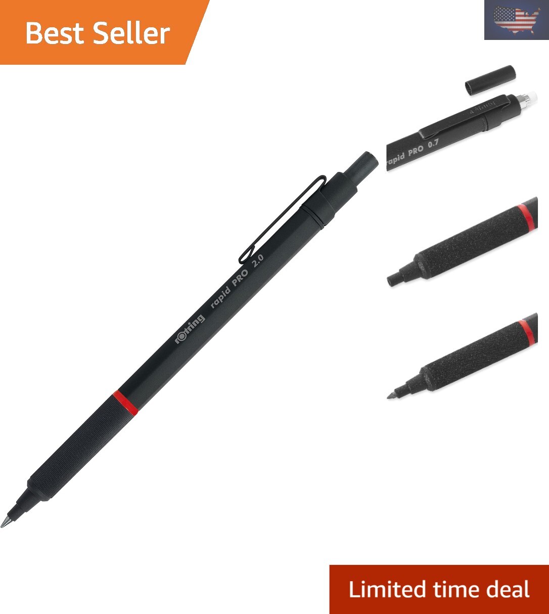 Precision 2.0 mm Rapid Pro Mechanical Pencil with Non-Slip Grip – Elegant Design