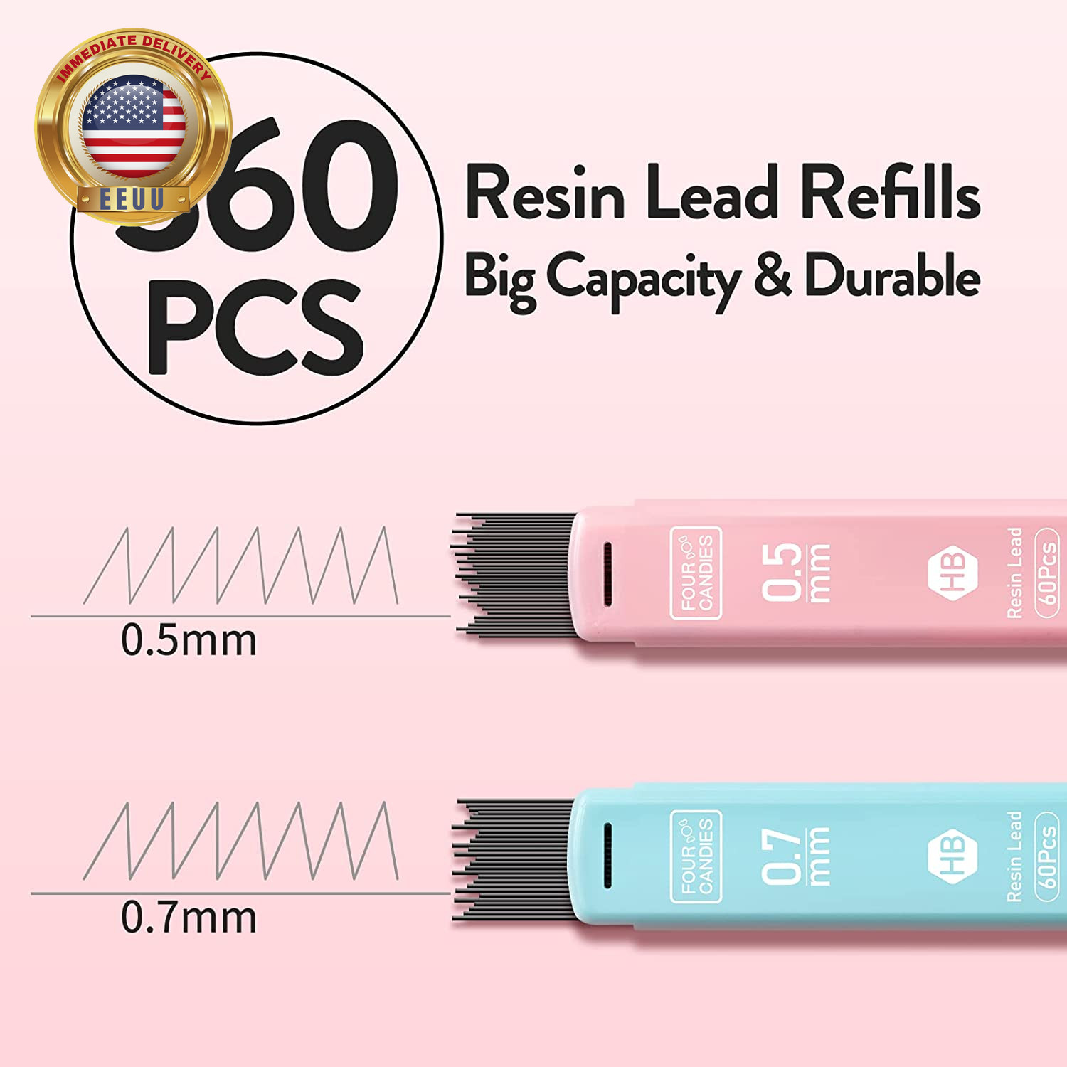 Cute Mechanical Pencil Set, 6PCS Pastel Mechanical Pencils 0.5 & 0.7Mm with 360P