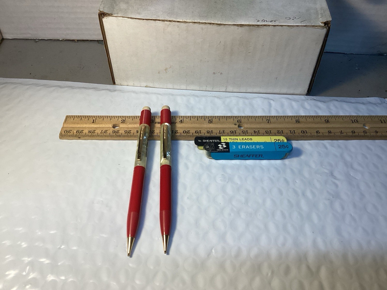 Vintage Sheaffer Mechanical Pencils Lot Of Two. With Extra Lead And Erasers. Exc