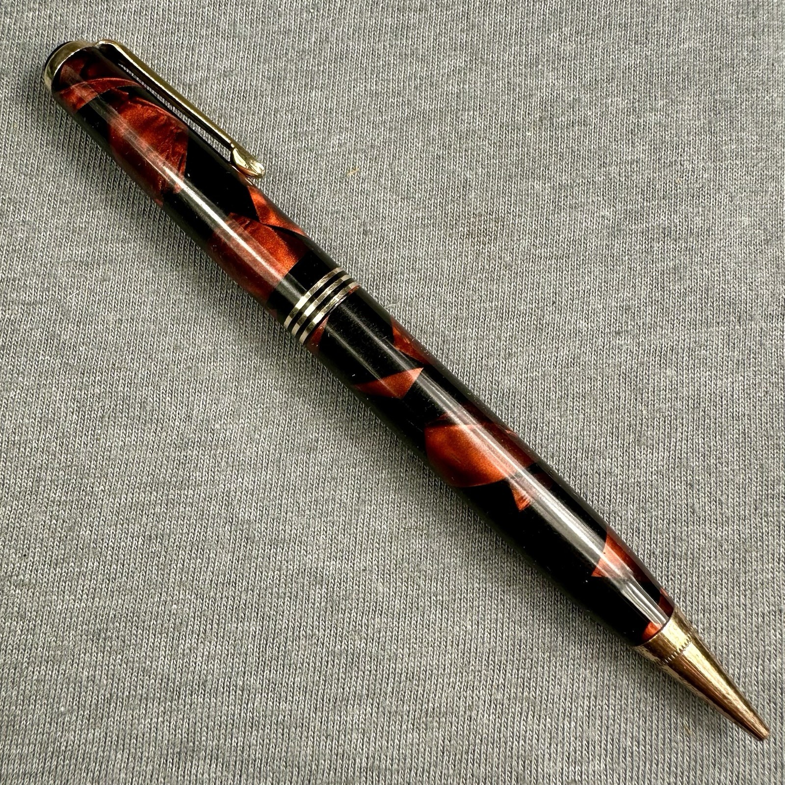 Repair: Parker Deluxe Challenger Pencil Red Black Marble Spade Clip Great Color